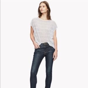 Theory Varinka Linen-Blend Knit Tie-Back Top